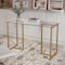 Martha Stewart 23.5 in. D X 47.25 in. W X Glass, Steel, Clear Top/Polished Brass Frame XU-DK-1-GLD-MS - alternate 4